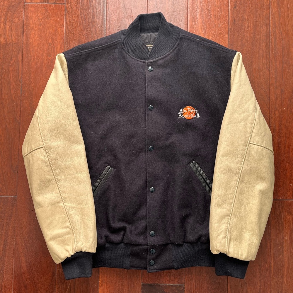 Holloway Black and Cream Varsity Jacket